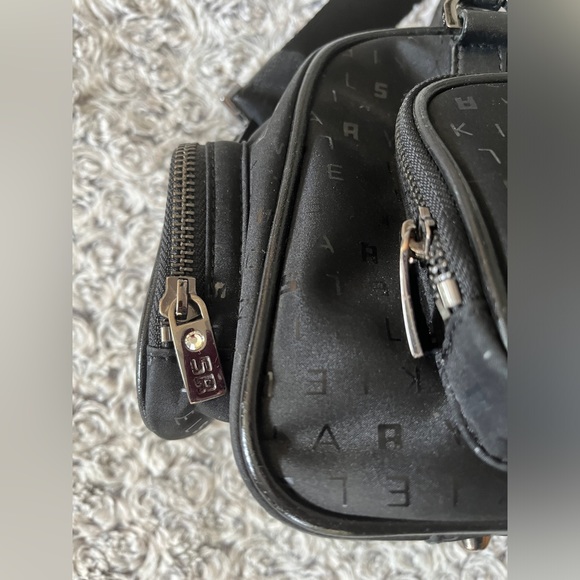 SONIA RYKIEL Signature Monogram Bag Satchel Logo Leather Hand Purse Crossbody xo - Picture 6 of 17